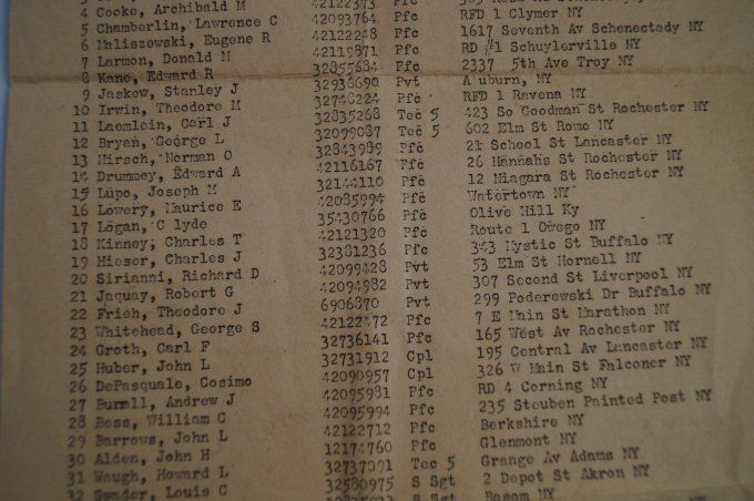 GROUPING PVT ROBERT JAQUAY 8TH INF DIVISION