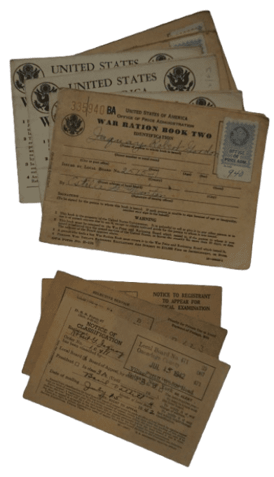 GROUPING PVT ROBERT JAQUAY 8TH INF DIVISION