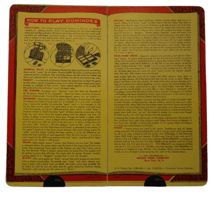 JEU DE POCHE DOMINOES 1943 