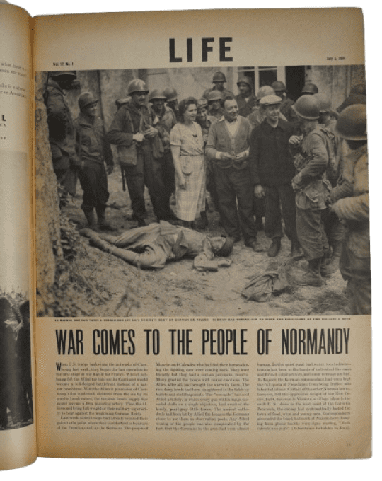 LIFE MAGAZINE 3 JUILLET 1944 CARENTAN NORMANDIE