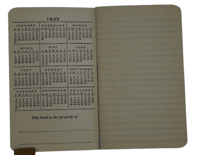 CARNET COCA COLA US ARMY 1943