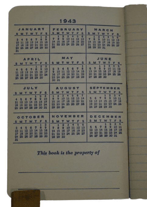 CARNET COCA COLA US ARMY 1943