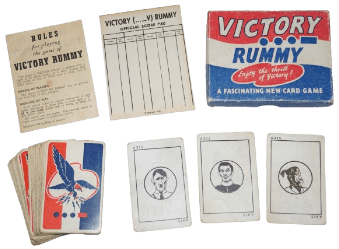 JEU DE CARTES VICTORY RUMMY CARICATURES 1942