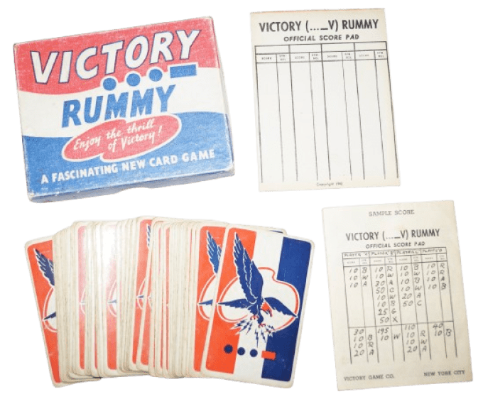 JEU DE CARTES VICTORY RUMMY CARICATURES 1942