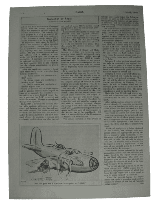 PUBLICITE PLANEUR WACO GLIDER 1944 