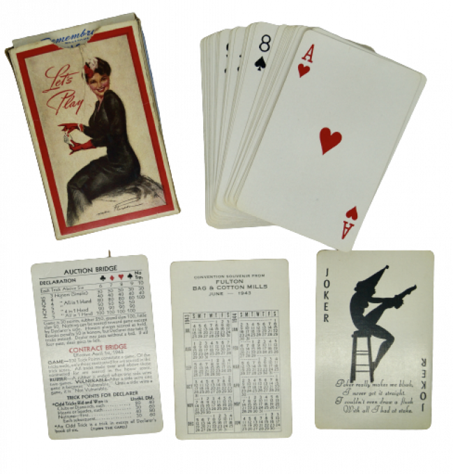 JEU DE CARTES REMEMBRANCE PIN-UP 1943