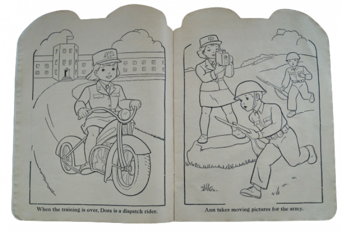 LIVRE COLORIAGE "GIRLS IN SERVICE" 1943