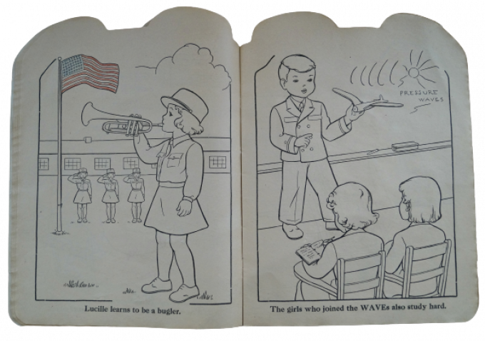 LIVRE COLORIAGE "GIRLS IN SERVICE" 1943