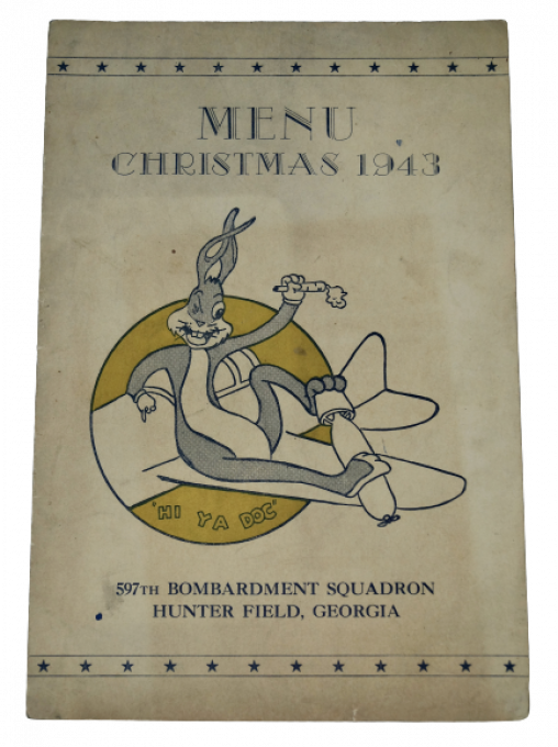 MENU NOEL 1943  9TH AIR FORCE PFC CUMMINS