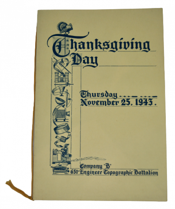 MENU THANKSGIVING 1943 651St ENGINEER 