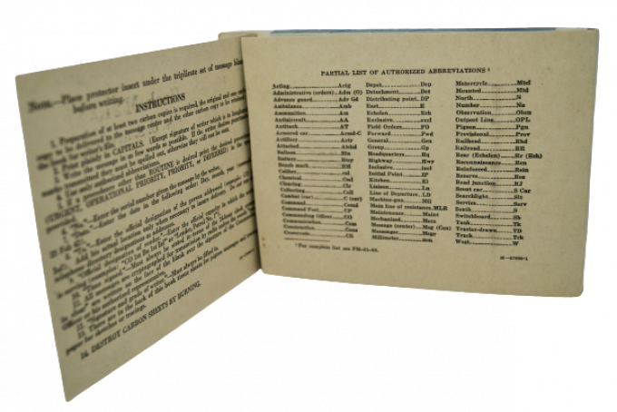 MESSAGE BOOK M-210-A 1943