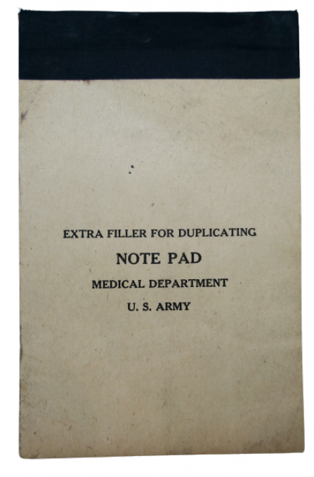 NOTE PAD MEDICAL DEPT US ARMY 