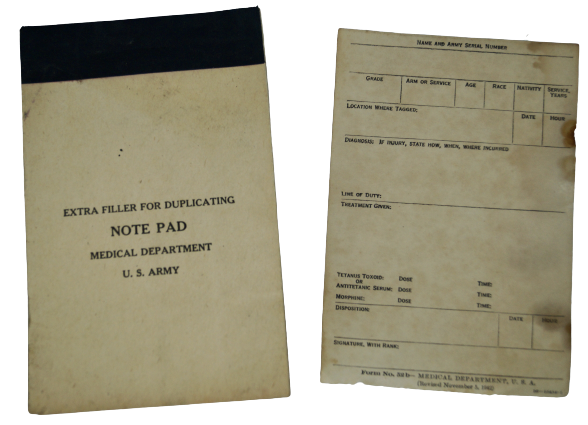 NOTE PAD MEDICAL DEPT US ARMY 
